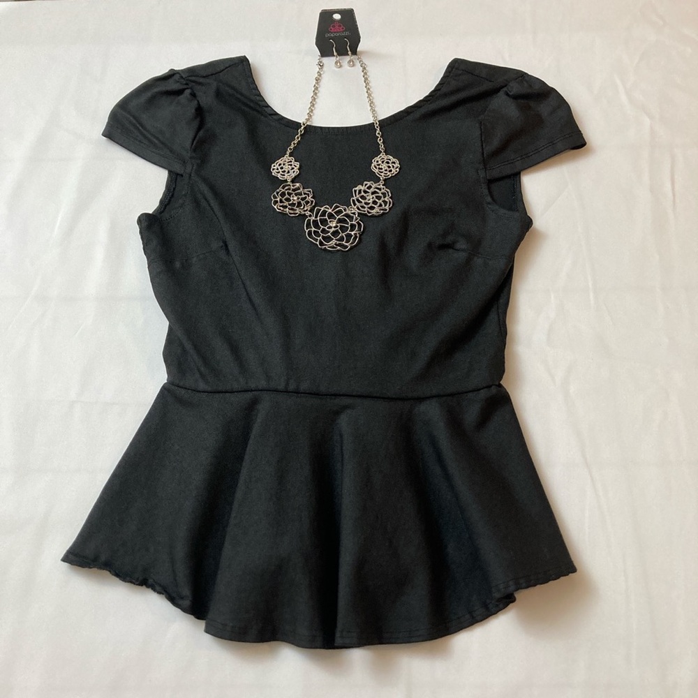 Black Peplum Shirt